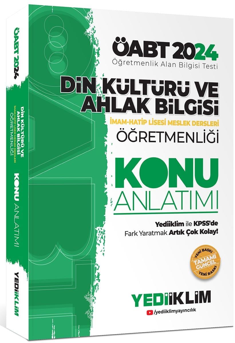 Yediiklim Yayınları 2024 ÖABT Din Kültürü ve Ahlak Bilgisi Öğretmenliği Konu Anlatımı