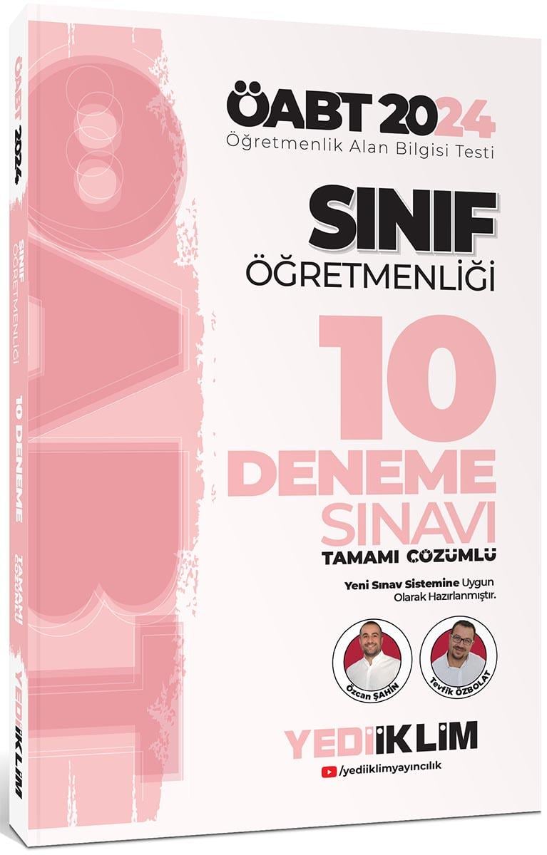 Yediiklim Yayınları 2024 ÖABT Sınıf Öğretmenliği Tamamı Çözümlü 10 Deneme Sınavı