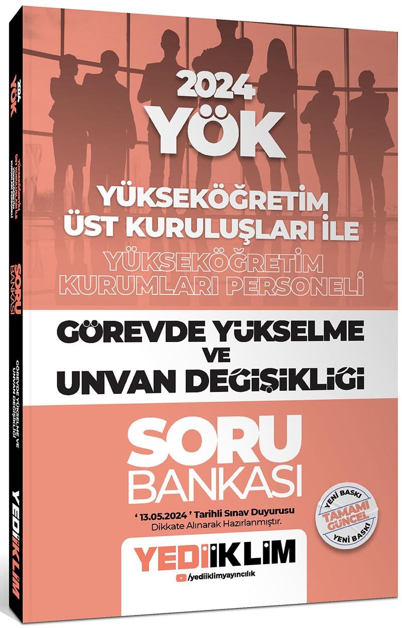 Yediiklim Yayınları 2024 YÖK Görevde Yükselme ve Unvan Değişikliği Soru Bankası