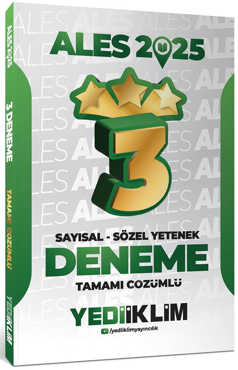 Yediiklim Yayınları 2025 ALES Sayısal Sözel Yetenek Tamamı Çözümlü 3 Yıldız Deneme