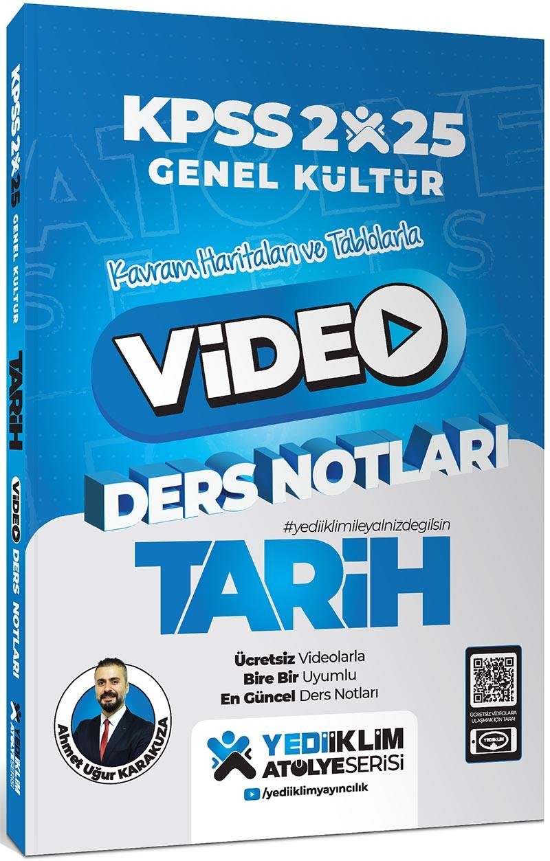 Yediiklim Yayınları 2025 KPSS Genel Kültür Atölye Tarih Video Ders Notları