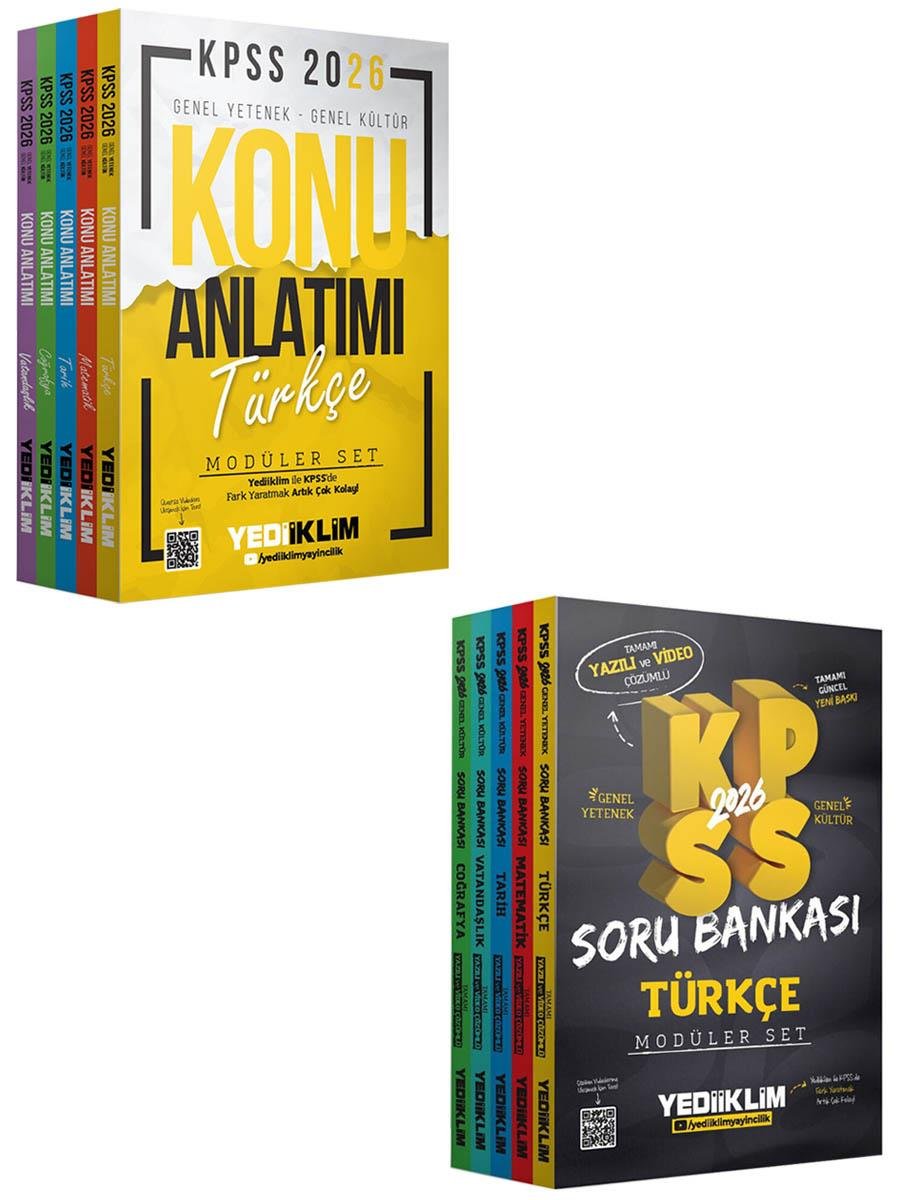 Yediiklim Yayınları 2026 KPSS Genel Yetenek Genel Kültür Konu ve Soru Modüler Set
