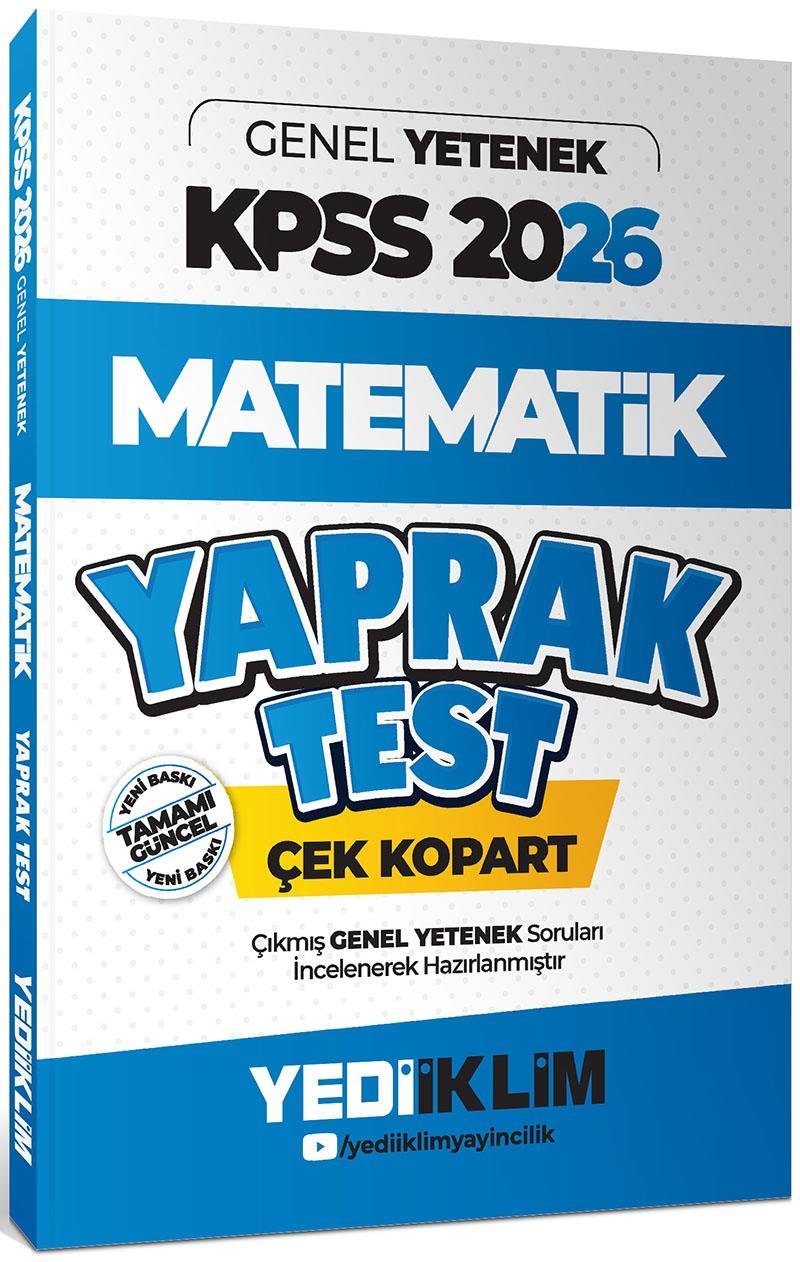 Yediiklim Yayınları 2026 KPSS Genel Yetenek Matematik Çek Kopart Yaprak Test