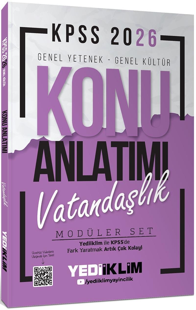 Yediiklim Yayınları 2026 KPSS Genel Yetenek Genel Kültür Konu Anlatımlı Modüler Set 5 Kitap