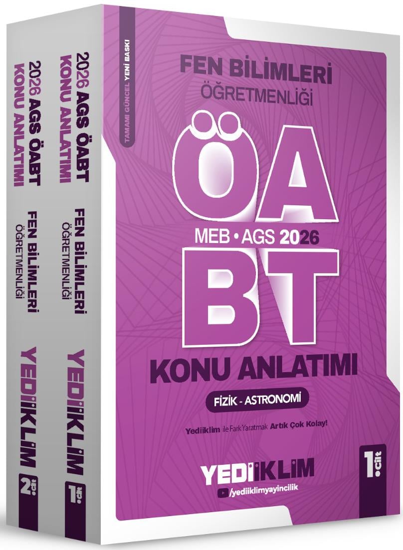 Yediiklim Yayınları 2026 MEB AGS ÖABT Fen Bilimleri Öğretmenliği Konu Anlatımı 2 Cilt