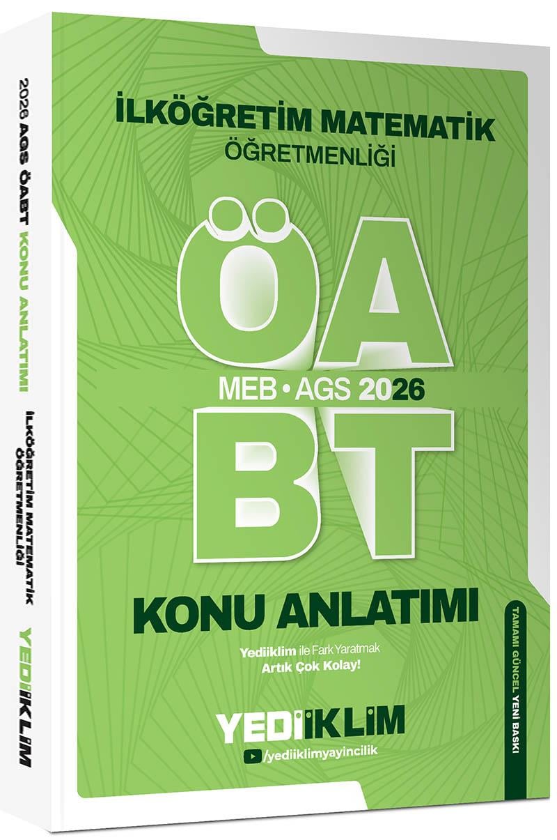 Yediiklim Yayınları 2026 MEB AGS ÖABT İlköğretim Matematik Öğretmenliği Konu Anlatımı