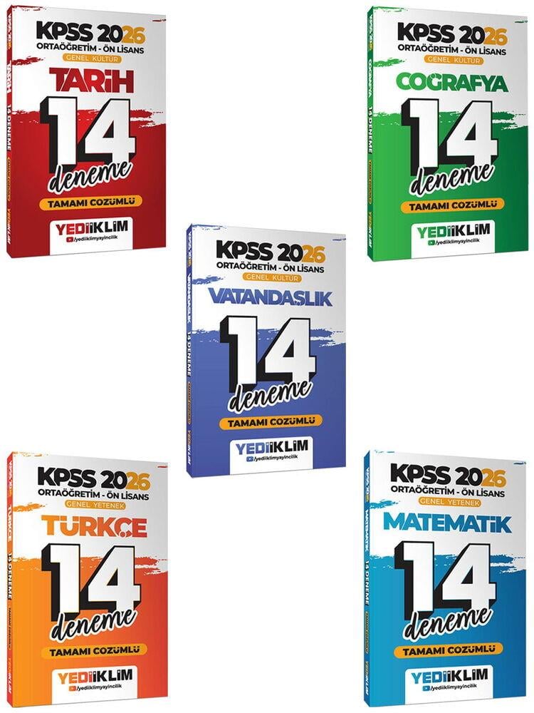 Yediiklim Yayınları 2026 Ortaöğretim Ön Lisans KPSS Sınav Kiti Seti