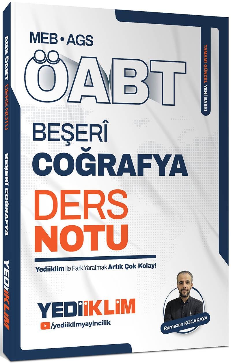 Yediiklim Yayınları MEB AGS ÖABT Beşeri Coğrafya Ders Notu