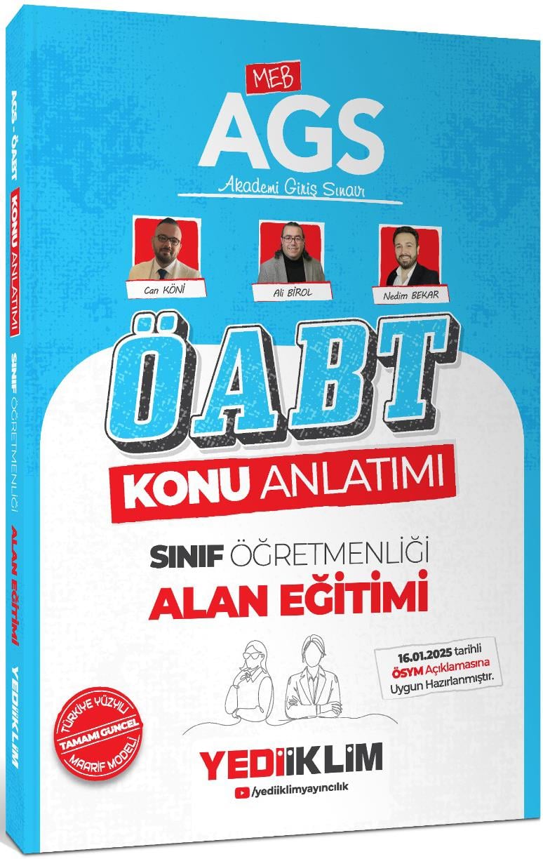 Yediiklim Yayınları MEB AGS ÖABT Sınıf Öğretmenliği Alan Eğitimi Konu Anlatımı