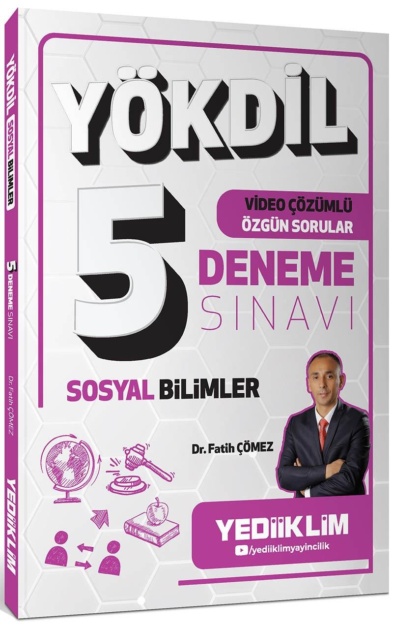 Yediiklim Yayınları YÖKDİL Sosyal Bilimler Video Çözümlü Özgün Sorular 5 Deneme Sınavı