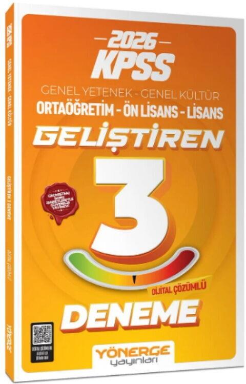 Yönerge Yayınları 2026 KPSS Genel Yetenek Genel Kültür Geliştiren 3 Deneme