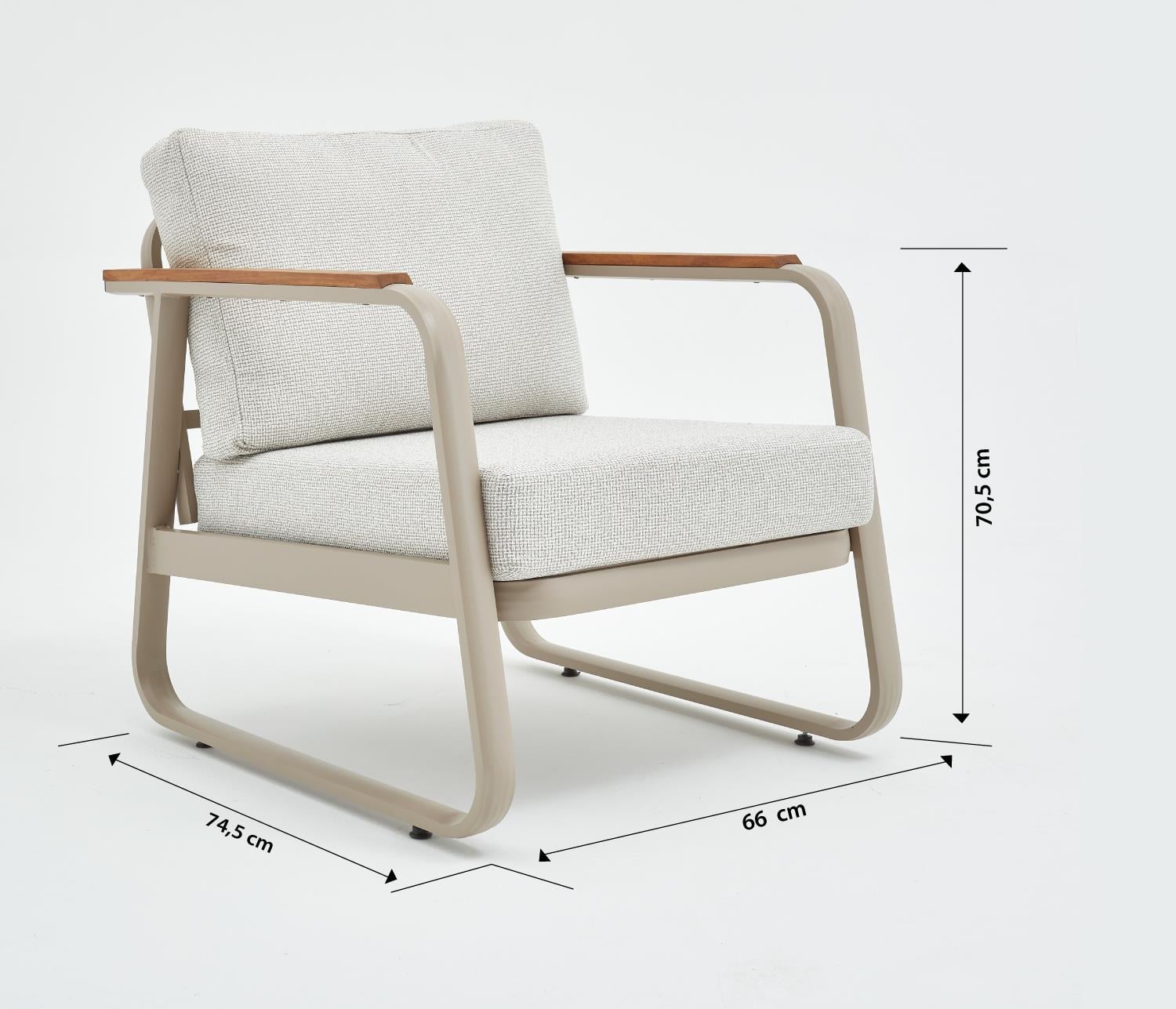 Rio Alüminyum Bahçe Oturma Grubu 3+1+1+Yüksek Sehpa - Kum Rengi Oturma Grupları  Erinöz