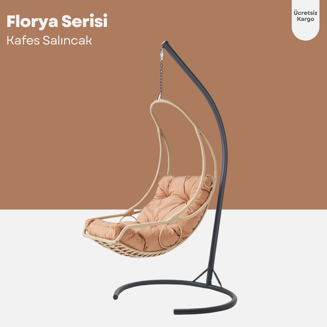 Erinöz Florya Askılı Salıncak Hamak Bahçe Salıncağı - Makrome: Krem Minder: Bej Kafes Salıncaklar Florya Askılı Tek Kişilik Balkon Bahçe Salıncağı I Salıncak Modelleri & Fiyatları Erinöz