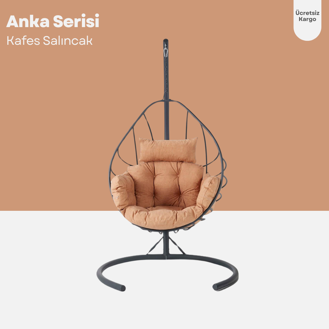  Anka Tek Kişilik Metal Bahçe Salıncağı Minder: Bej Kafes Salıncaklar Anka Tek Kişilik Askılı Bahçe Balkon Salıncağı - Salıncak Modelleri & Fiyatları Erinöz