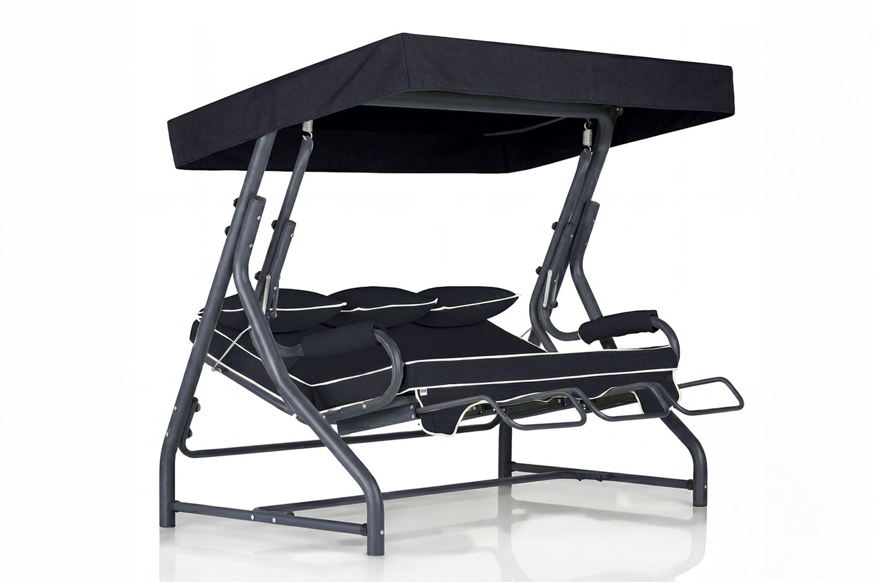 Salvia 3 Kişilik Bahçe Balkon Teras Salıncağı - Antrasit Üç Kişilik Salıncaklar  Erinöz