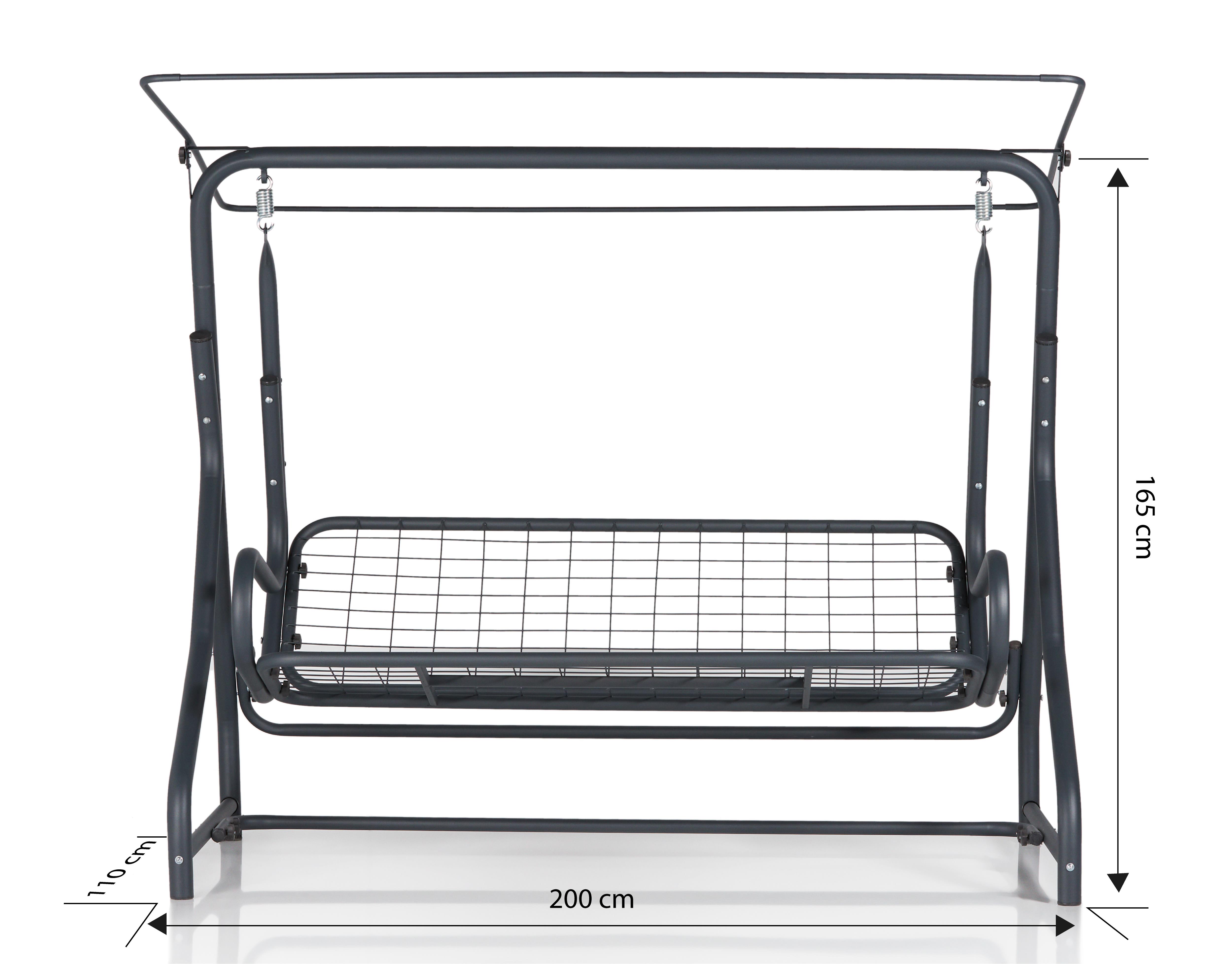 Ruta 3 Kişilik Sabit Bahçe Balkon Teras Salıncağı - Minder: Denizci Tente: Lacivert Salıncaklar  Erinöz