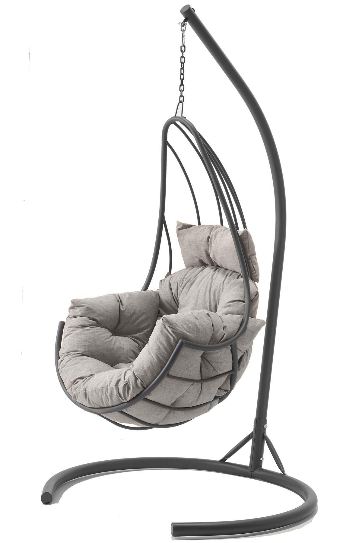 Kırlangıç Tek Kişilik Askılı Kafes Bahçe Balkon Salıncağı - Minder: Kırçıllı Gri Kafes Salıncaklar Kırlangıç Tek Kişilik Askılı Bahçe Balkon Salıncak - Salıncak Modelleri & Fiyatları Erinöz