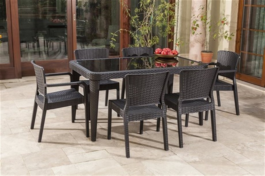 Osaka Masa +6 Adet Antares Koltuk Rattan Set