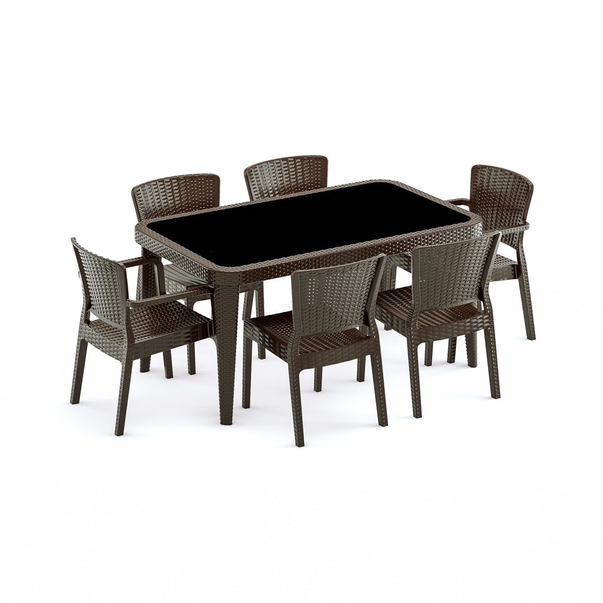 Osaka Masa +6 Adet Antares Koltuk Rattan Set