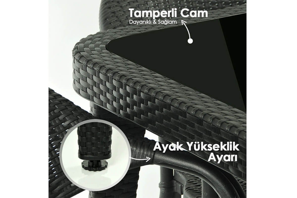 Osaka Masa +6 Adet Flash Koltuk Rattan Set Rattan Plastik Masa Takımları Osaka Masa +6 Adet Flash Koltuk Rattan Set -Kahve I Erinoz.com  Tilia