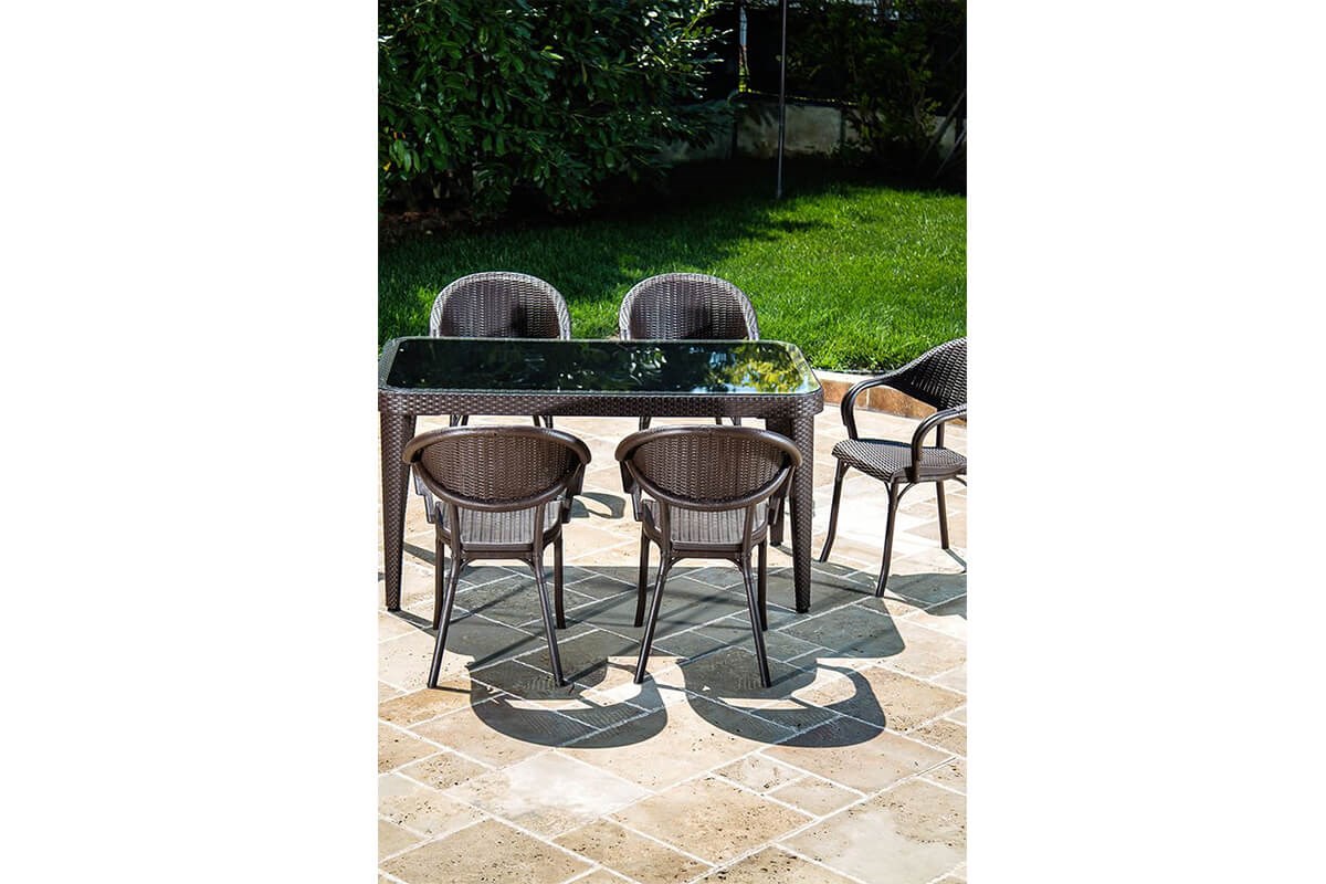 Osaka Masa +6 Adet Flash Koltuk Rattan Set Rattan Plastik Masa Takımları Osaka Masa +6 Adet Flash Koltuk Rattan Set -Kahve I Erinoz.com  Tilia