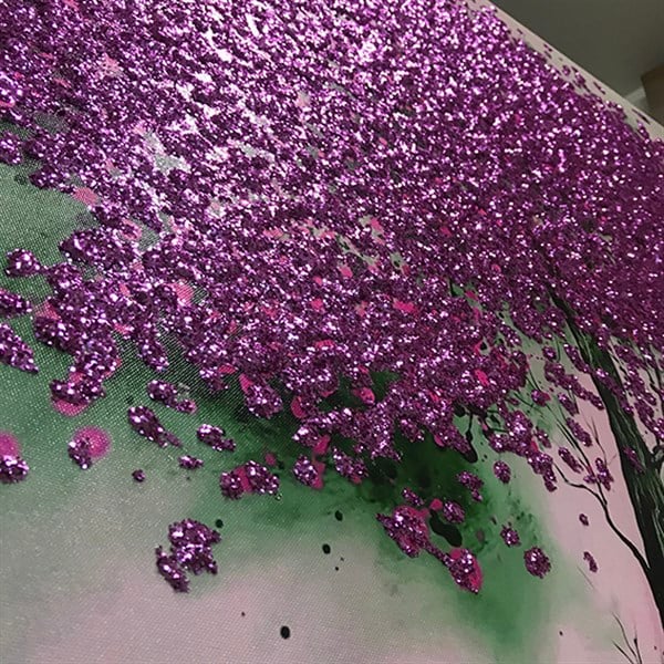 Pembe Sim İşlemeli Kanvas Ağaç Tablosu