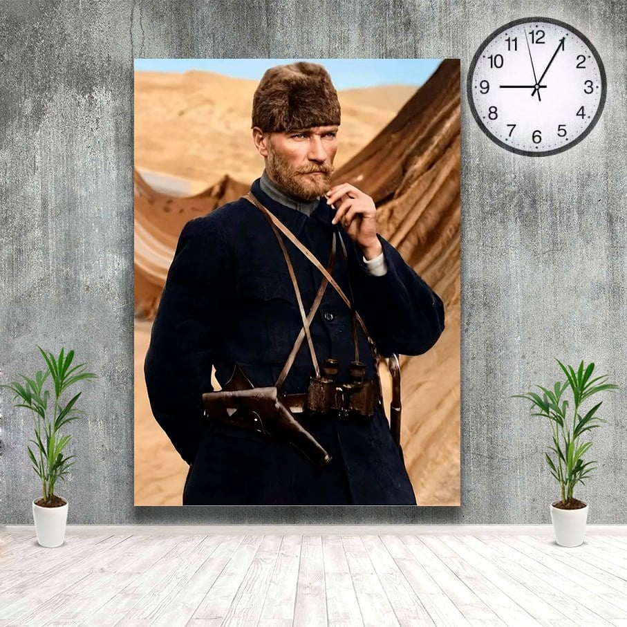 Trablusgarp Savaşında Mustafa Kemal Atatürk Kanvas Tablo resimlerini içeren özel kanvas tablolarıyla şimdi evinizi süsleyin! En kaliteli ve uygun fiyatlı tablolar için tablocumuz.com'a hemen göz atın.Trablusgarp Savaşında Mustafa Kemal Atatürk Kanvas TabloKanvas Atatürk Tabloları