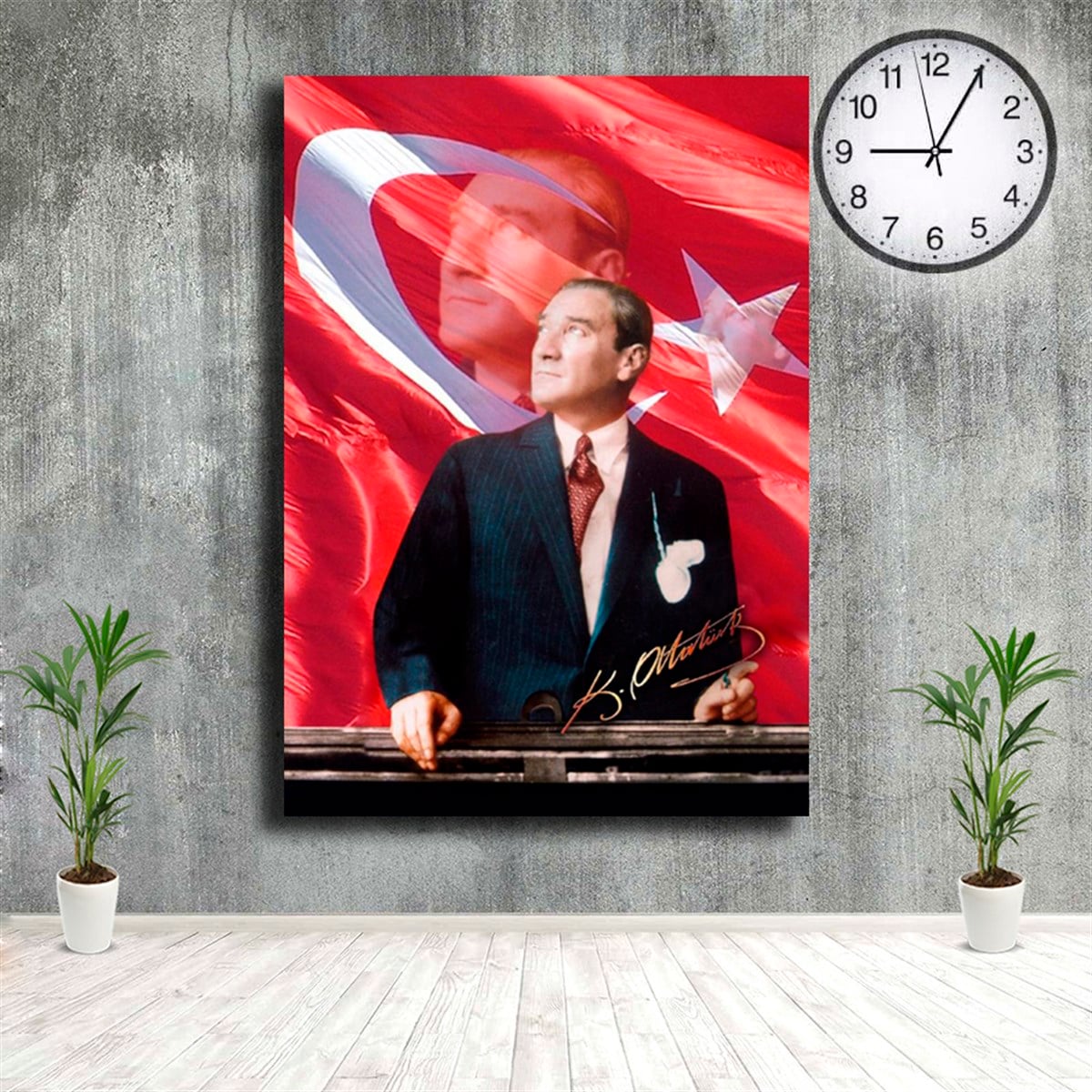 Türk Bayraklı ve Siluetli Mustafa Kemal Atatürk Kanvas Tablo Türk Bayraklı ve Siluetli Mustafa Kemal Atatürk Kanvas Tablo Kanvas ATATÜRK Tabloları KARAHAN ÇERÇEVE ve KANVAS TABLO