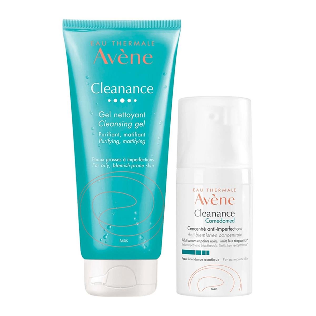 Avène Cleanance Cleansing Gel 200 ml + Avene Cleanance Comedomed Anti Blemishes Concentrate 30 ml