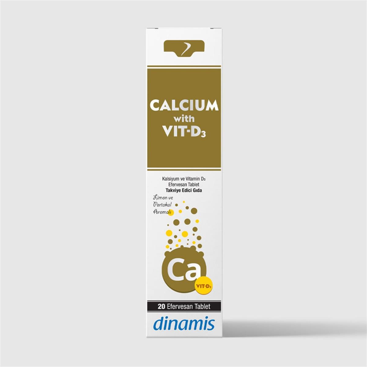 Dinamis Calcium With Vit-D3 20 Efervesan Tablet