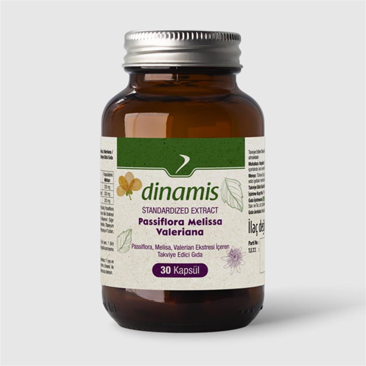 Dinamis Passiflora Melissa Valeriana 30 Kapsül