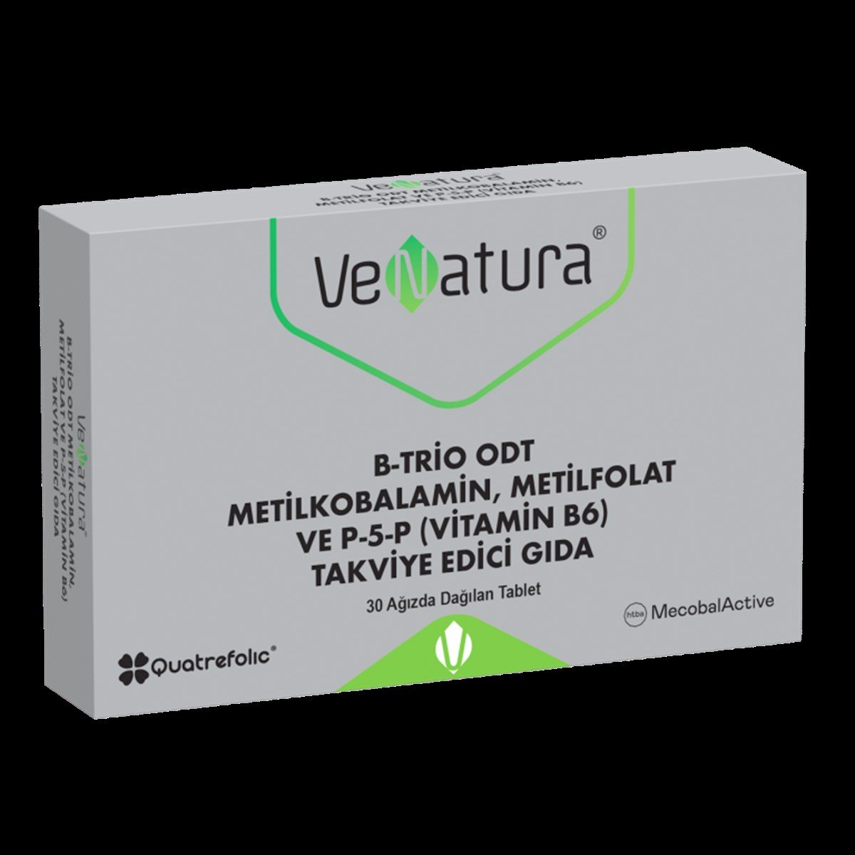 VeNatura B-Trio ODT Metilkobalamin, Metilfolat ve P-5-P (Vitamin B6) 30 Tablet