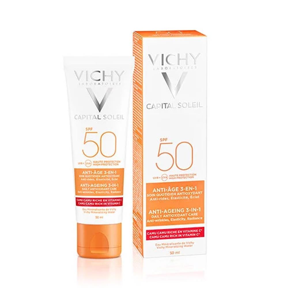 Vichy Capital Ideal Soleil Anti Age 3-IN-1 Antioxidant Care Cream SPF 50 50 ml