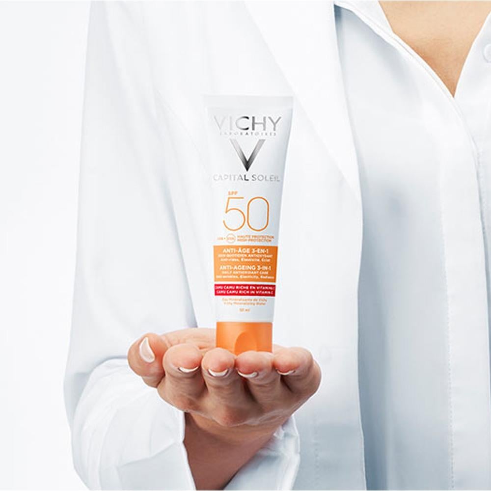 Vichy Capital Ideal Soleil Anti Age 3-IN-1 Antioxidant Care Cream SPF 50 50 ml