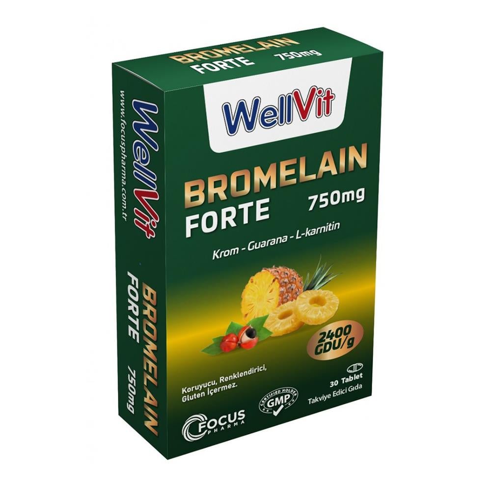Wellvit Bromelain Forte 30 Tablet