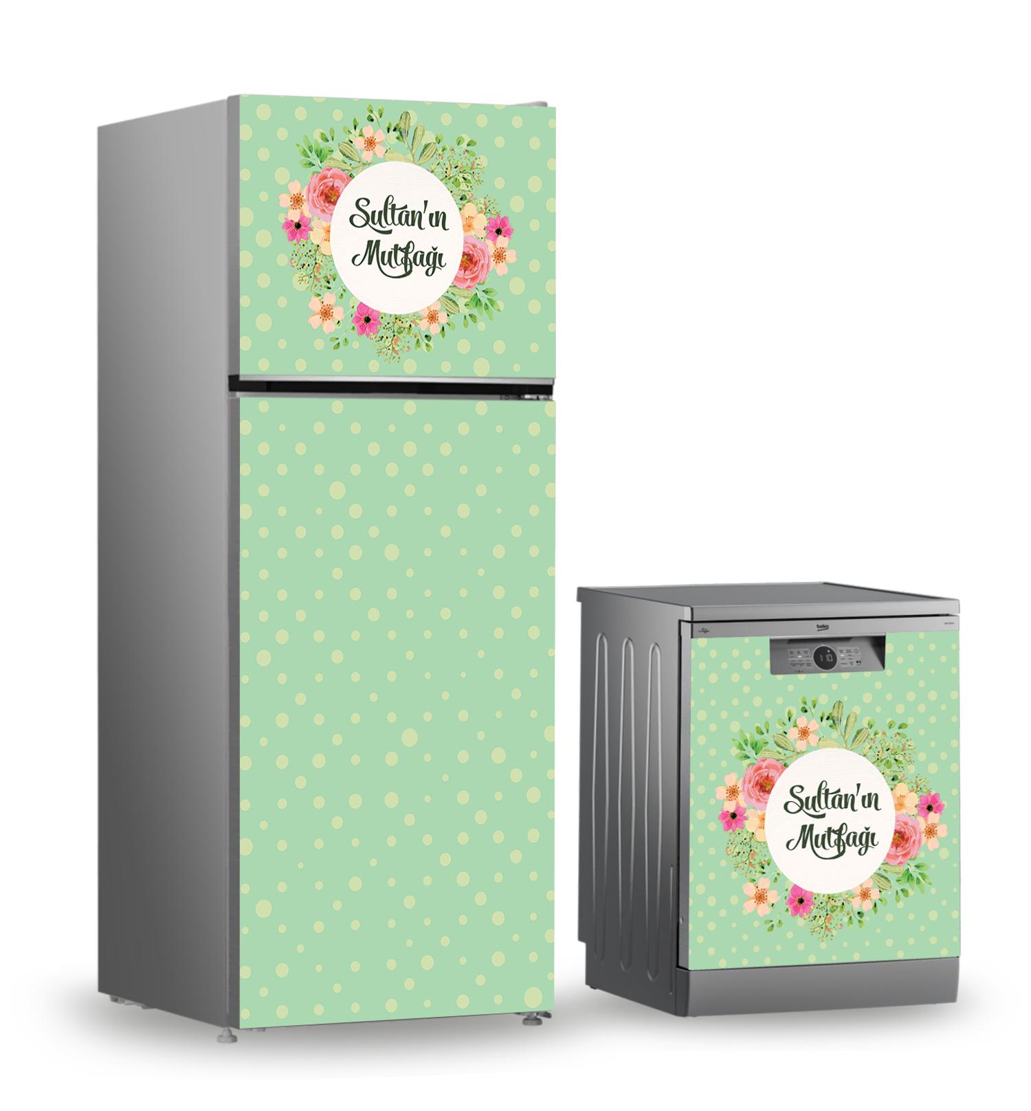 -Buzdolabı ve Bulaşık Makinesi Kaplama Folyo Sticker Kişiye Özel 105