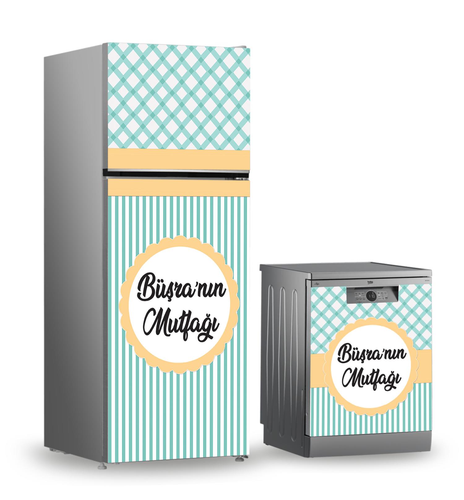 -Buzdolabı ve Bulaşık Makinesi Kaplama Folyo Sticker Kişiye Özel 74