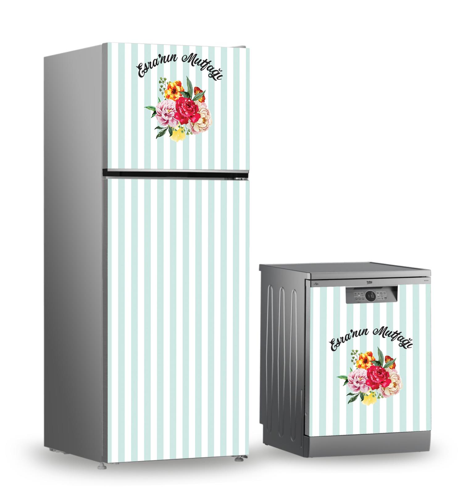 -Buzdolabı ve Bulaşık Makinesi Kaplama Folyo Sticker Kişiye Özel 67