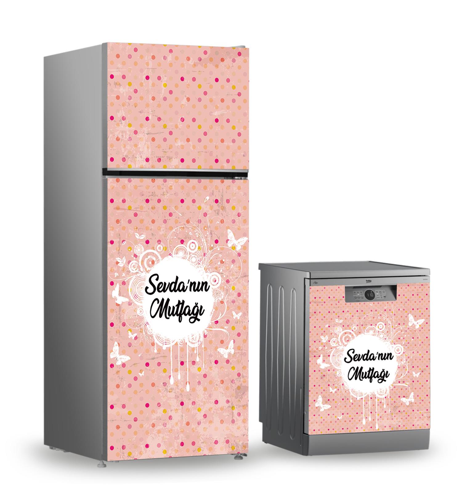 Buzdolabı ve Bulaşık Makinesi Kaplama Folyo Sticker Kişiye Özel 73