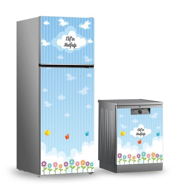 Buzdolabı ve Bulaşık Makinesi Kaplama Folyo Sticker Kişiye Özel 127