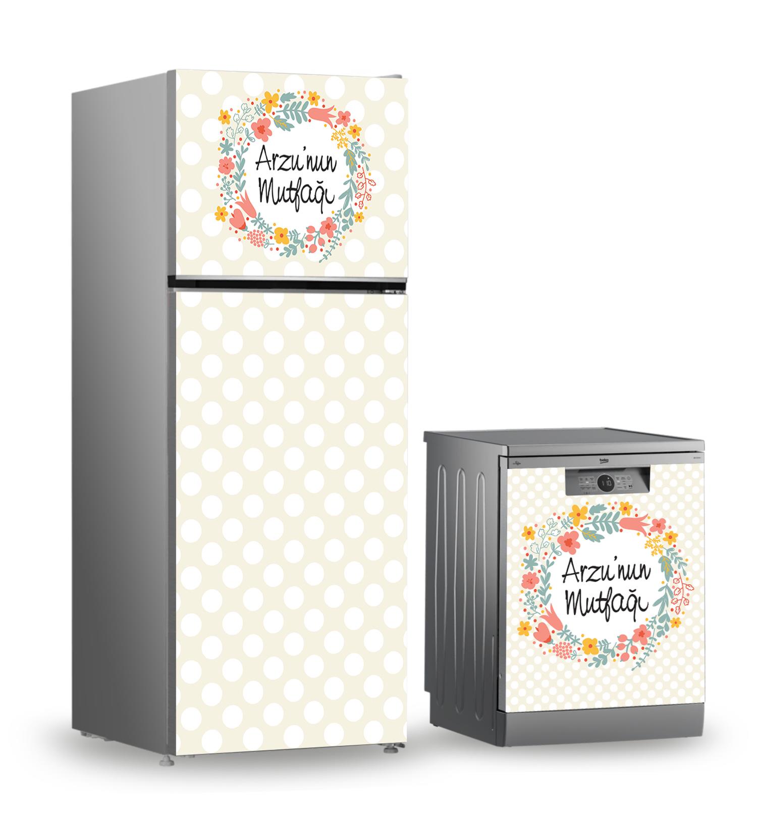 Buzdolabı ve Bulaşık Makinesi Kaplama Folyo Sticker Kişiye Özel 84