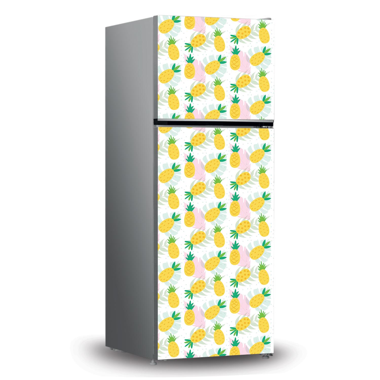 Buzdolabı ve Bulaşık Makinesi Kaplama Folyo Sticker Ananas Desenli 133