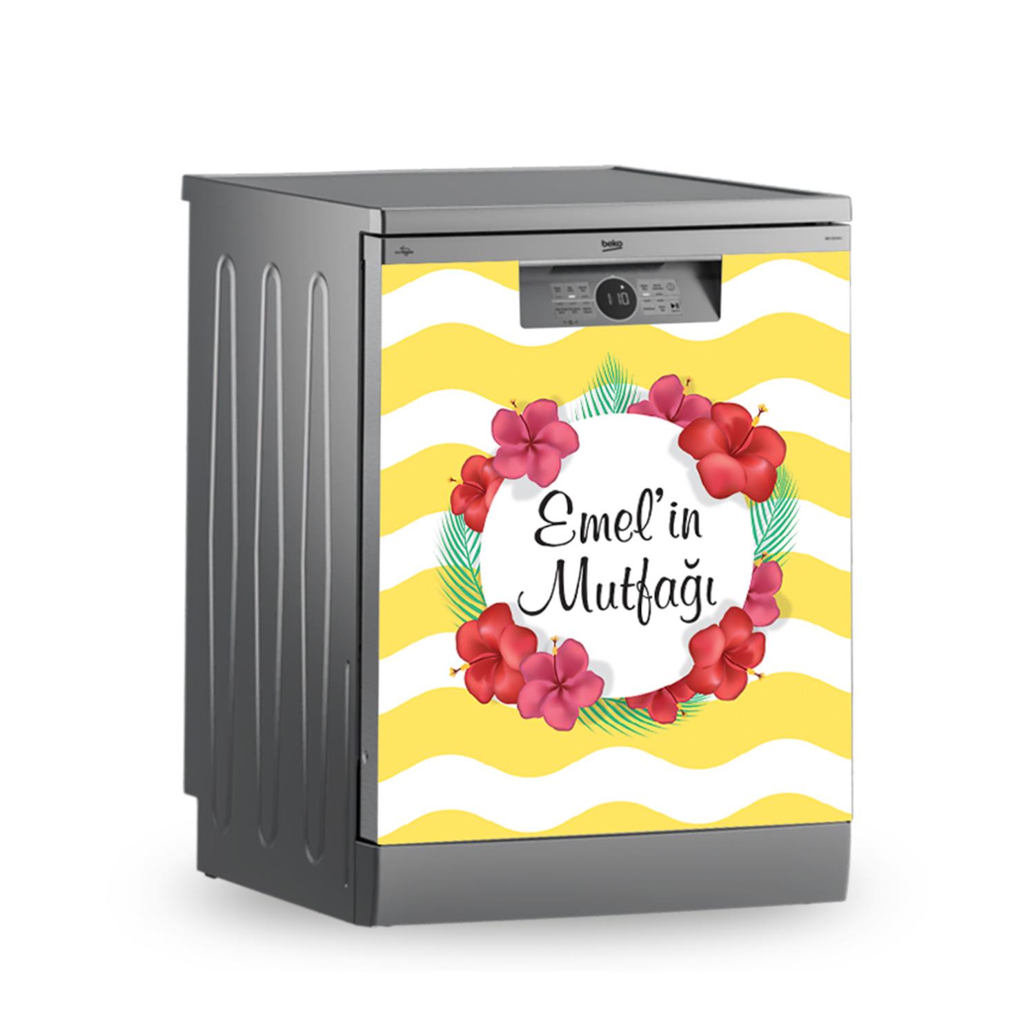 Buzdolabı ve Bulaşık Makinesi Kaplama Folyo Sticker Kişiye Özel 112