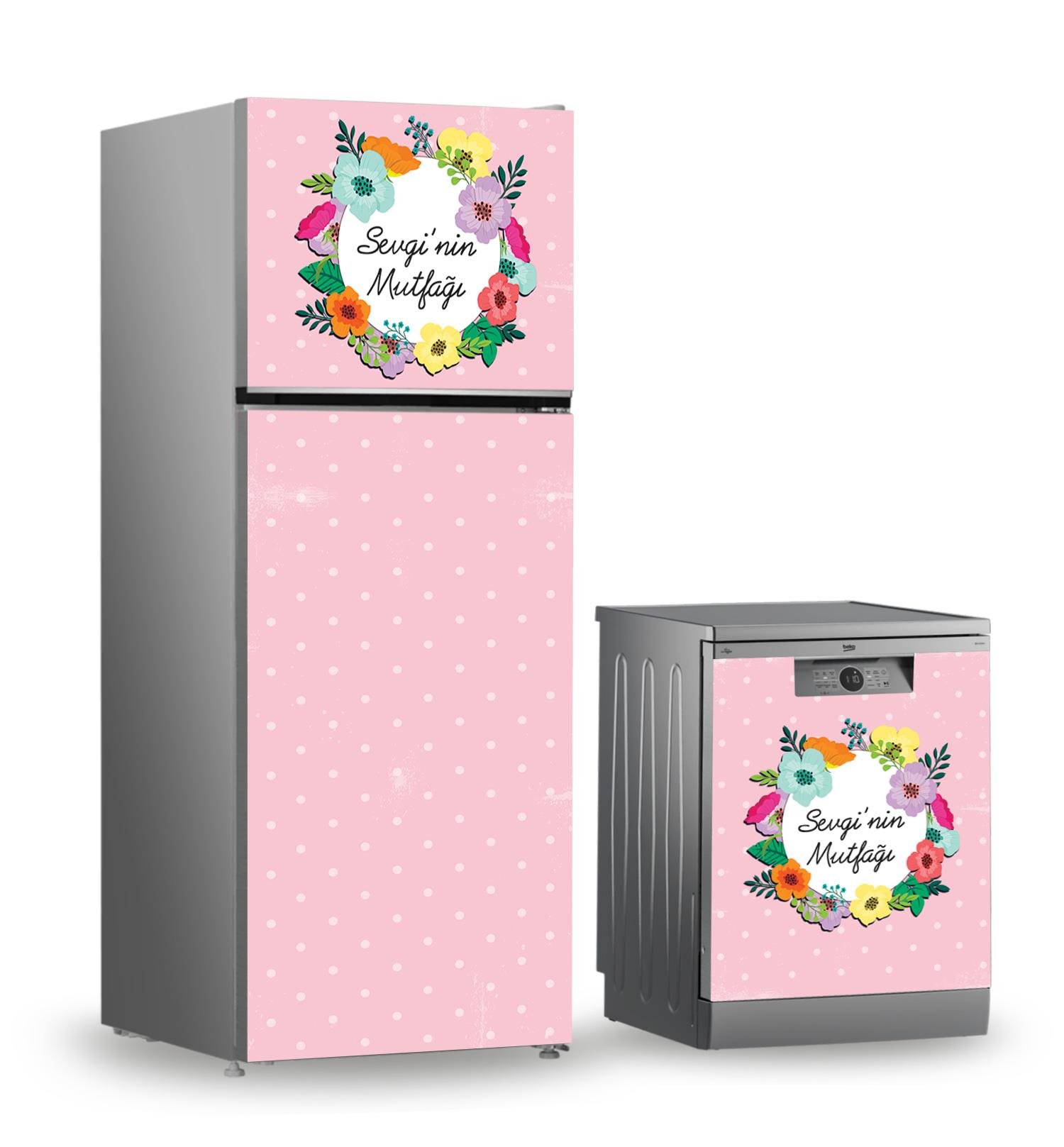 Buzdolabı ve Bulaşık Makinesi Kaplama Folyo Sticker Kişiye Özel 83