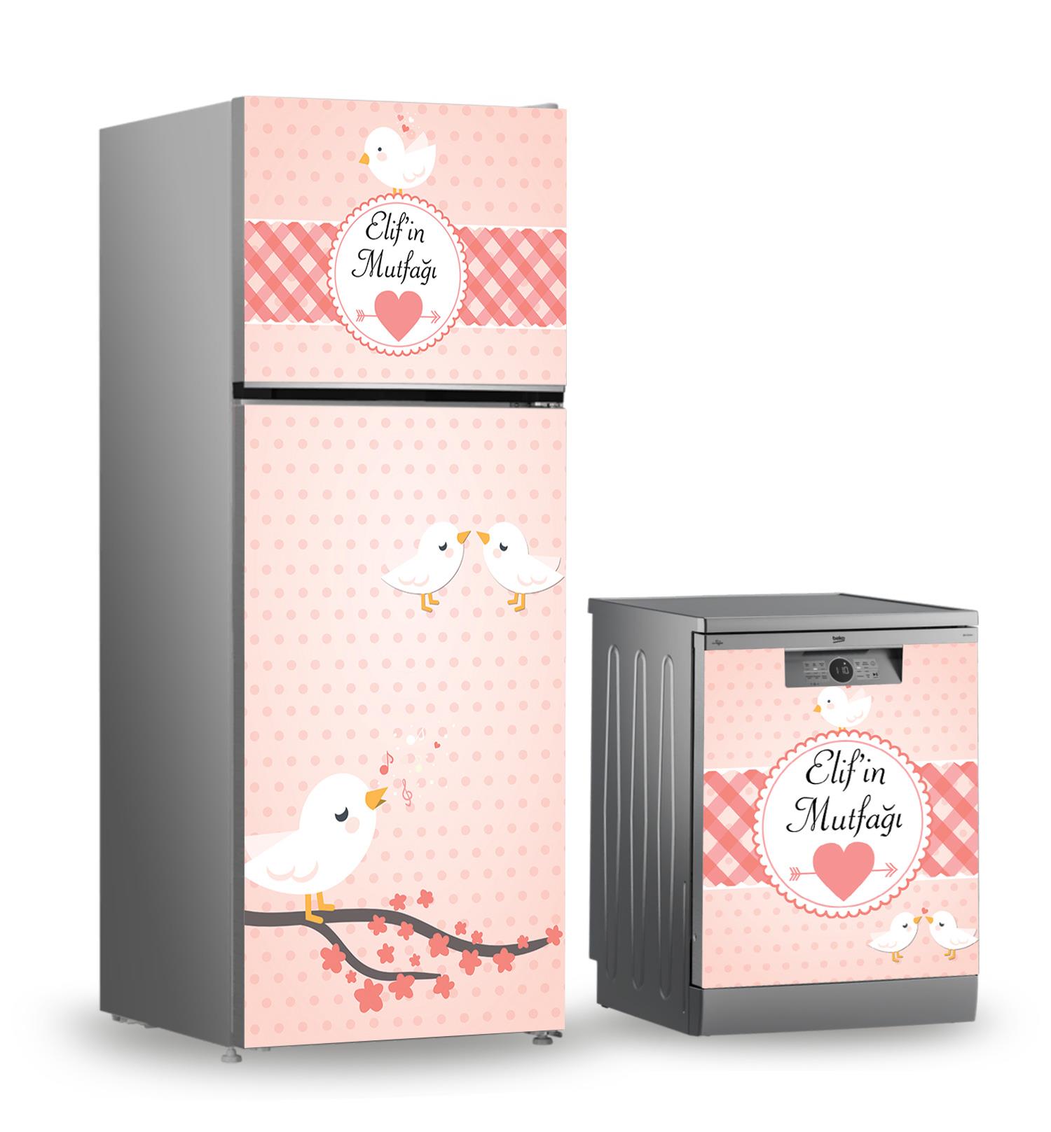 Buzdolabı ve Bulaşık Makinesi Kaplama Folyo Sticker Kişiye Özel 115