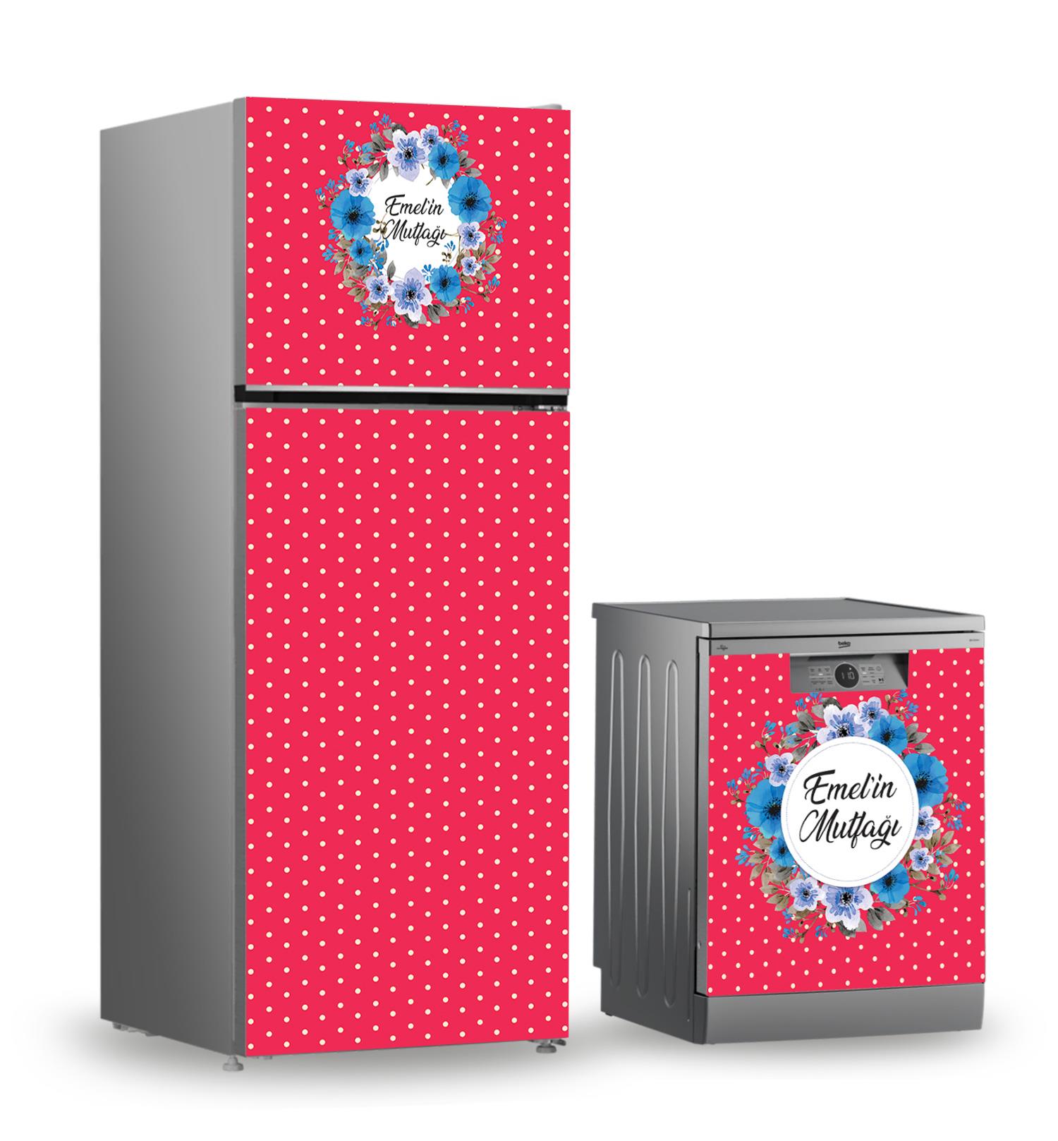 Buzdolabı ve Bulaşık Makinesi Kaplama Folyo Sticker Kişiye Özel 108