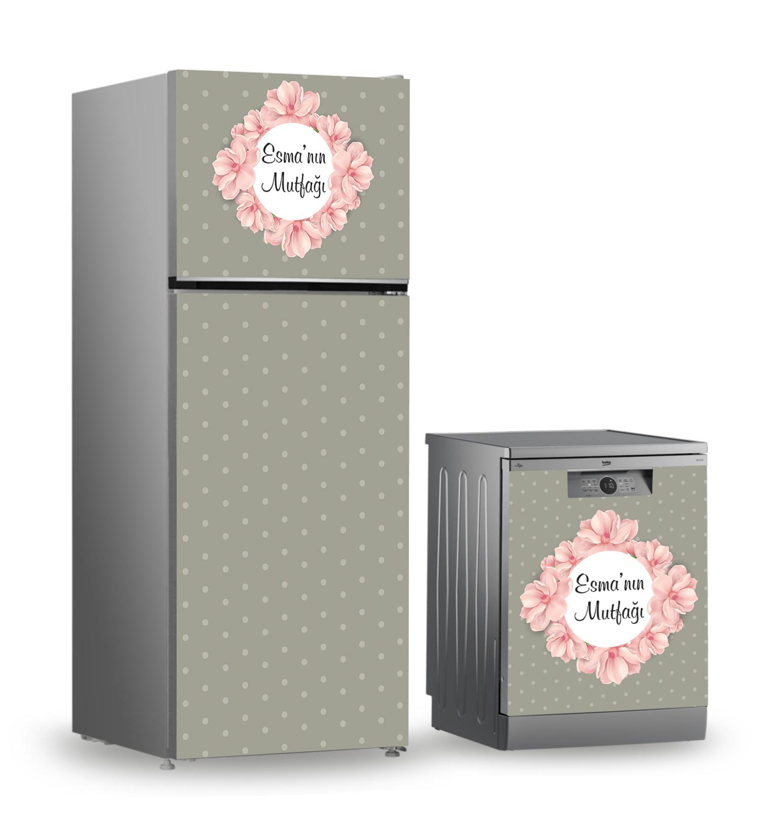 Buzdolabı ve Bulaşık Makinesi Kaplama Folyo Sticker Kişiye Özel 97