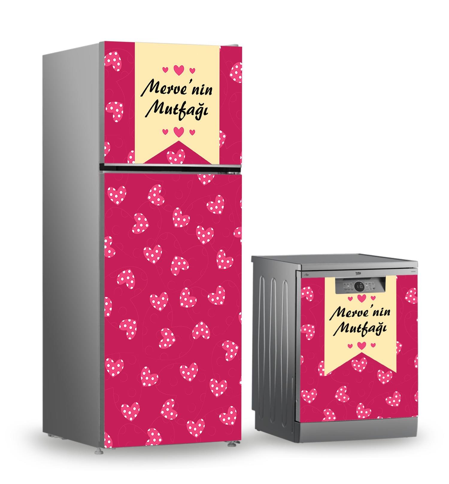 Buzdolabı ve Bulaşık Makinesi Kaplama Folyo Sticker Kişiye Özel 79