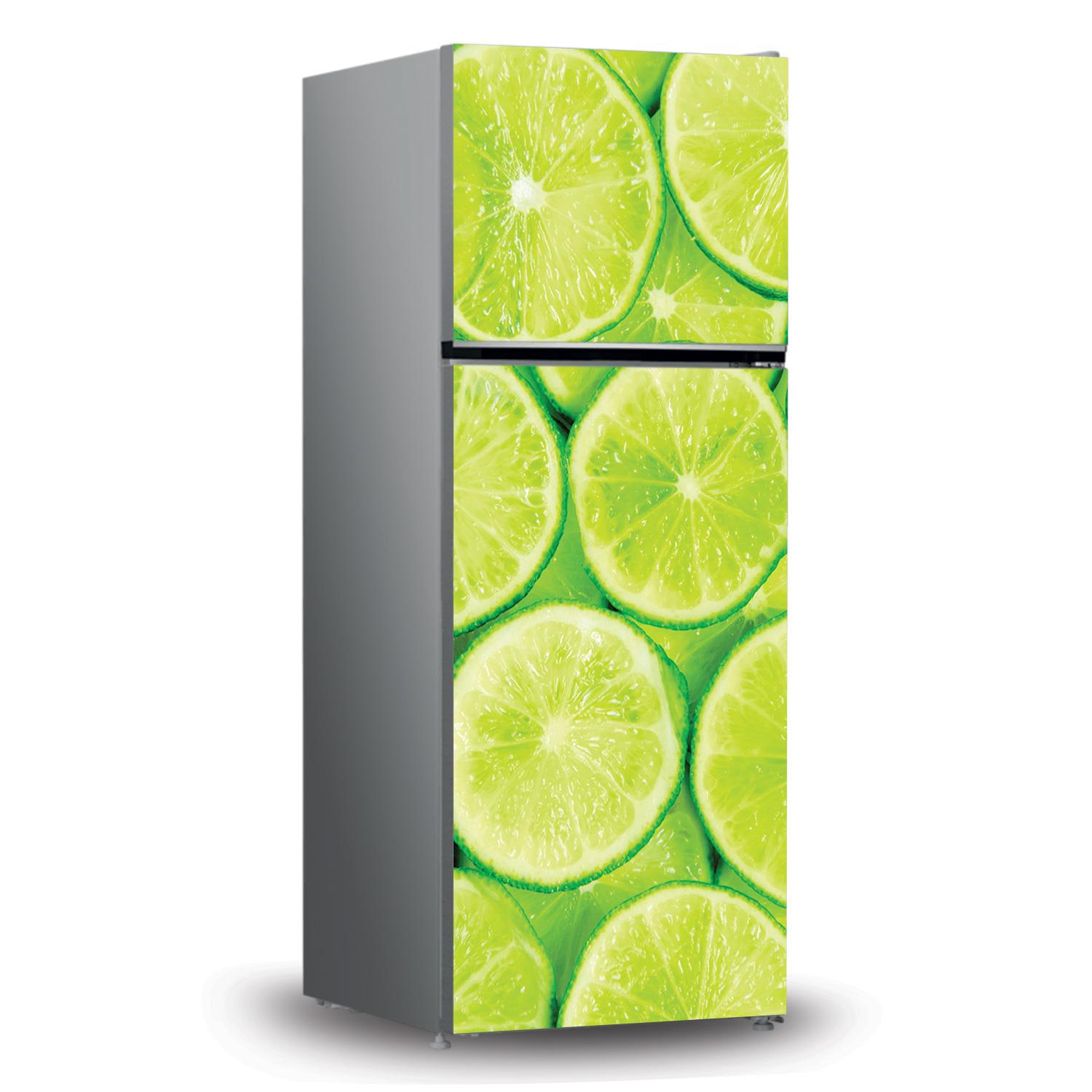 Buzdolabı ve Bulaşık Makinesi Kaplama Folyo Sticker Limon Dilimi Arka Planlı 36