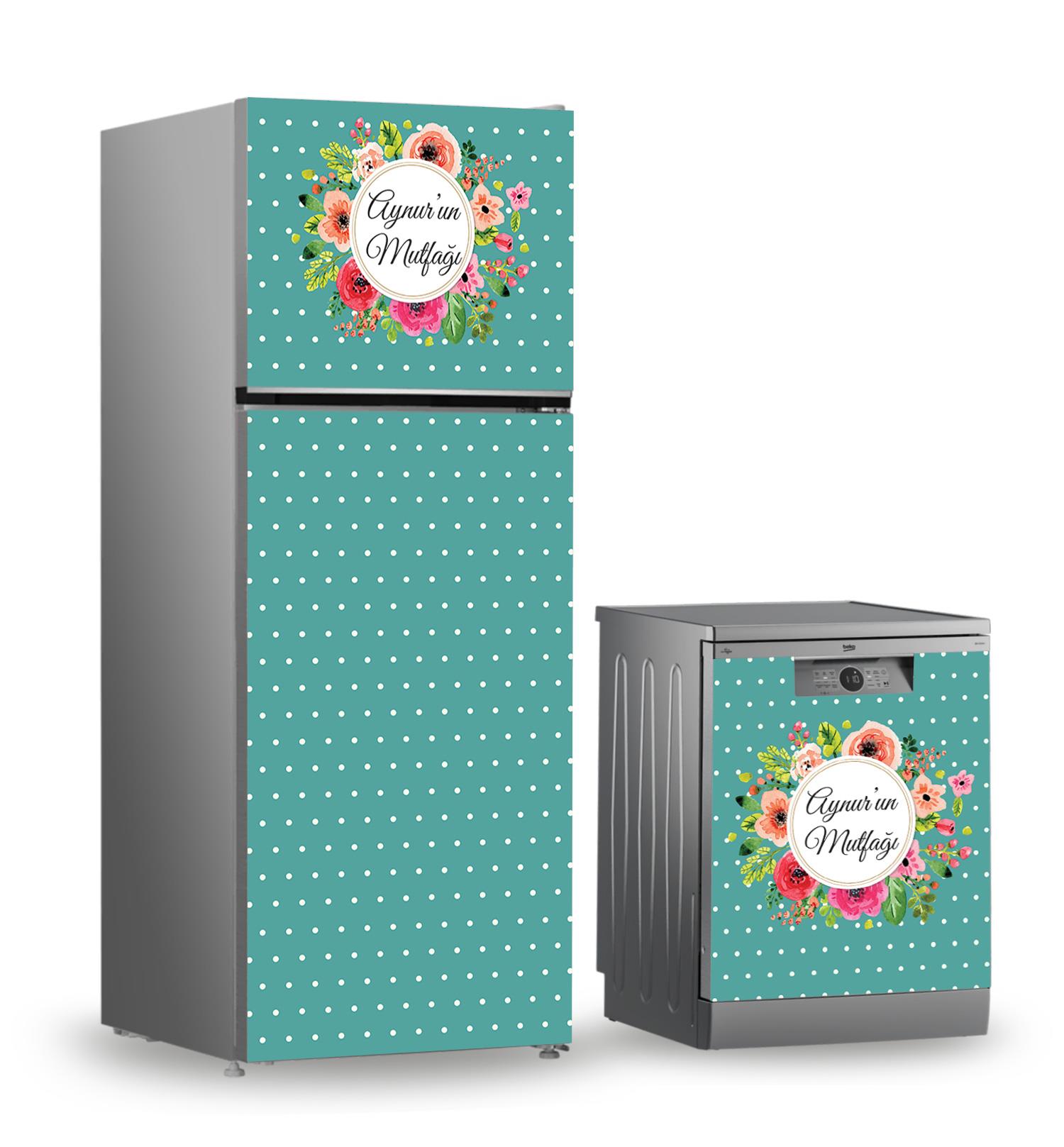 Buzdolabı ve Bulaşık Makinesi Kaplama Folyo Sticker Kişiye Özel 122